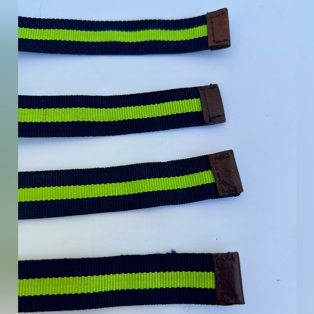 Abercrombie & Fitch Bracelet Green/Blue Fabric/Leather Metal Buckle - Picture 6 of 8